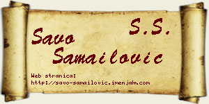 Savo Samailović vizit kartica